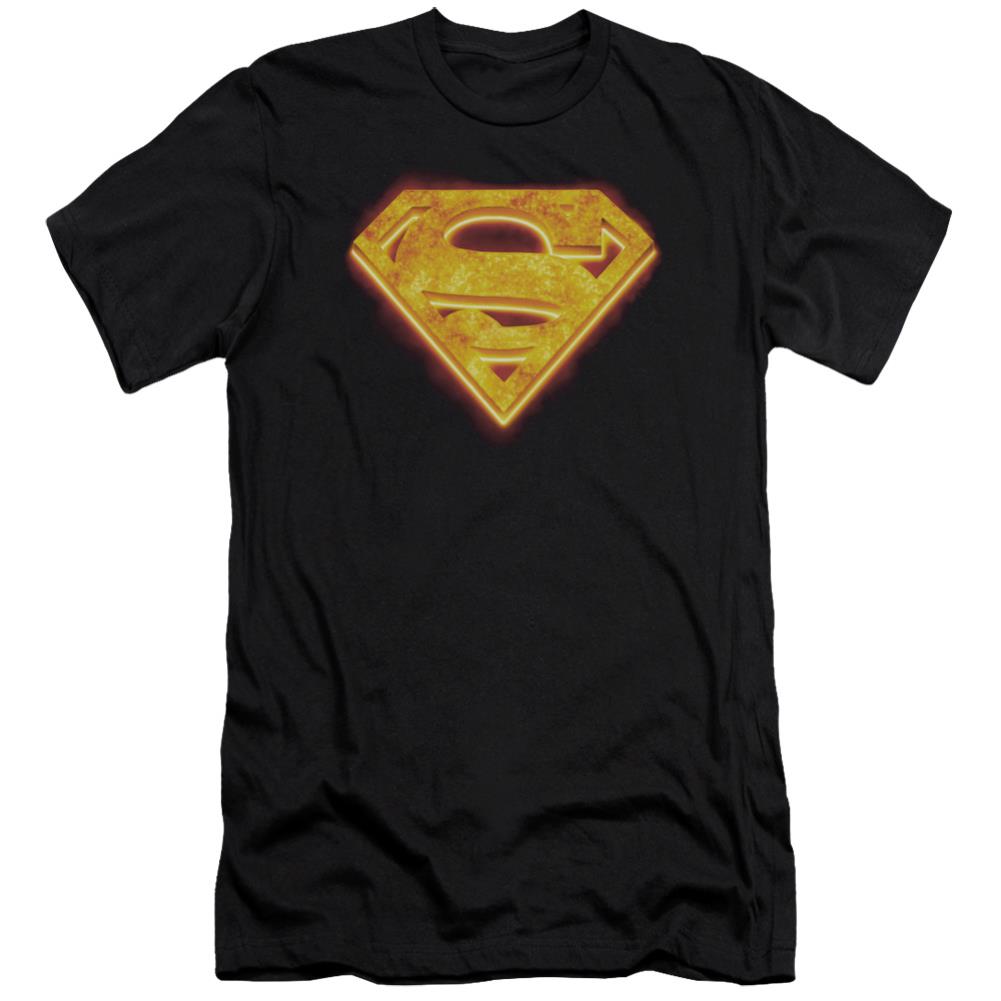 Superman Hot Steel Shield Men's Ultra-Soft 30/1 Cotton Slim SS T
