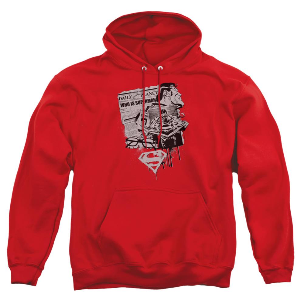 Superman Identity Men's Pull-Over 75 25 Poly Hoodie