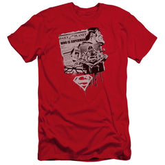 Superman Identity Men's Ultra-Soft 30/1 Cotton Slim SS T