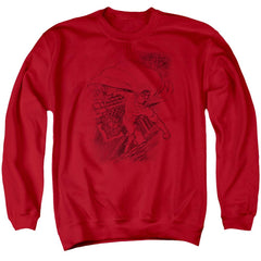 Superman In The City Men's Crewneck 50 50 Poly LS T