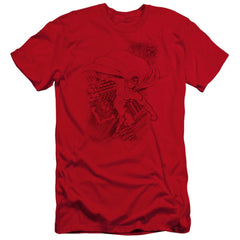 Superman In The City Men's Ultra-Soft 30/1 Cotton Slim SS T