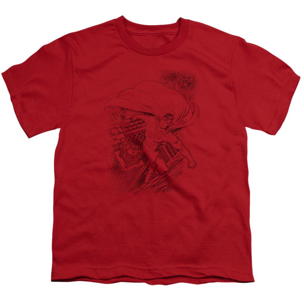Superman In The City Youth 18/1 100% Cotton SS T