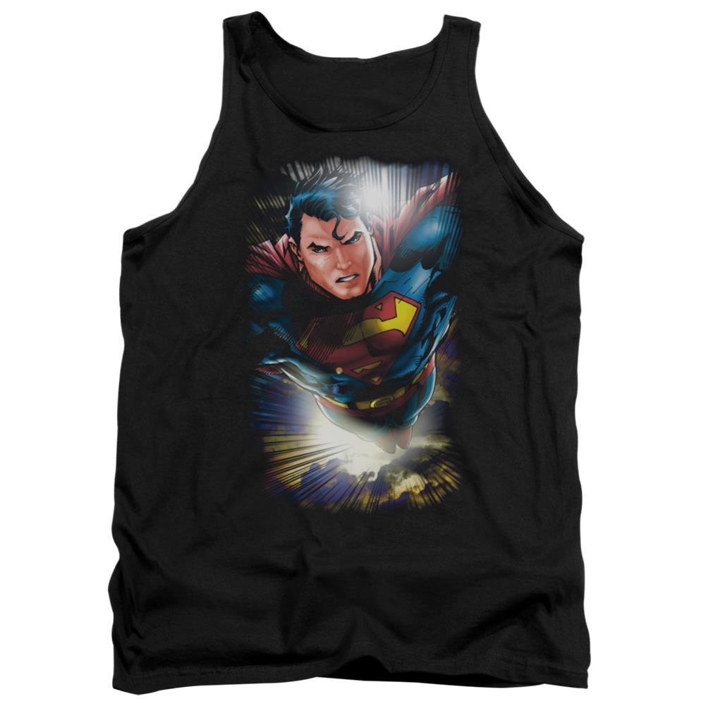 Superman In The Sky Men's 18/1 Cotton Tank Top