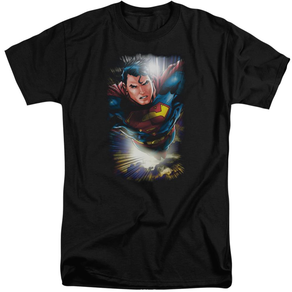 Superman In The Sky Men's 18/1 Tall Cotton SS T