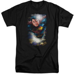 Superman In The Sky Men's 18/1 Tall Cotton SS T