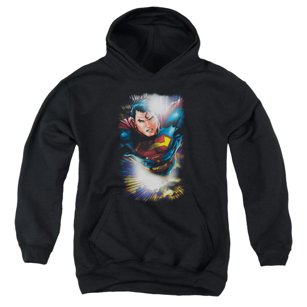 Superman In The Sky Youth Cotton Poly Pull-Over Hoodie