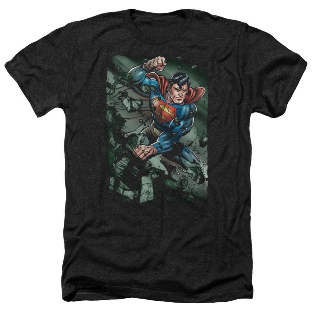 Superman Indestructible Men's 30/1 Heather 60 40 Poly SS T