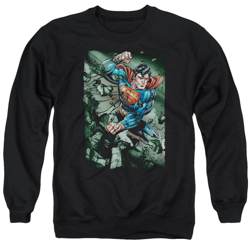 Superman Indestructible Men's Crewneck 50 50 Poly LS T
