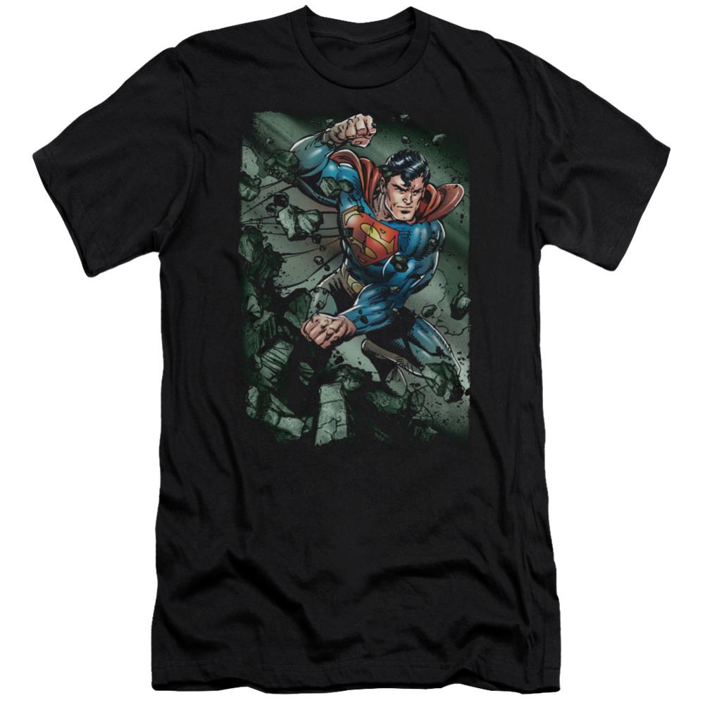 Superman Indestructible Men's Ultra-Soft 30/1 Cotton Slim SS T