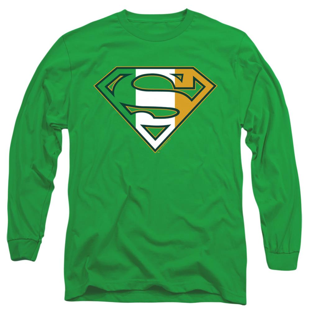 Superman Irish Shield Men's 18/1 Cotton LS T