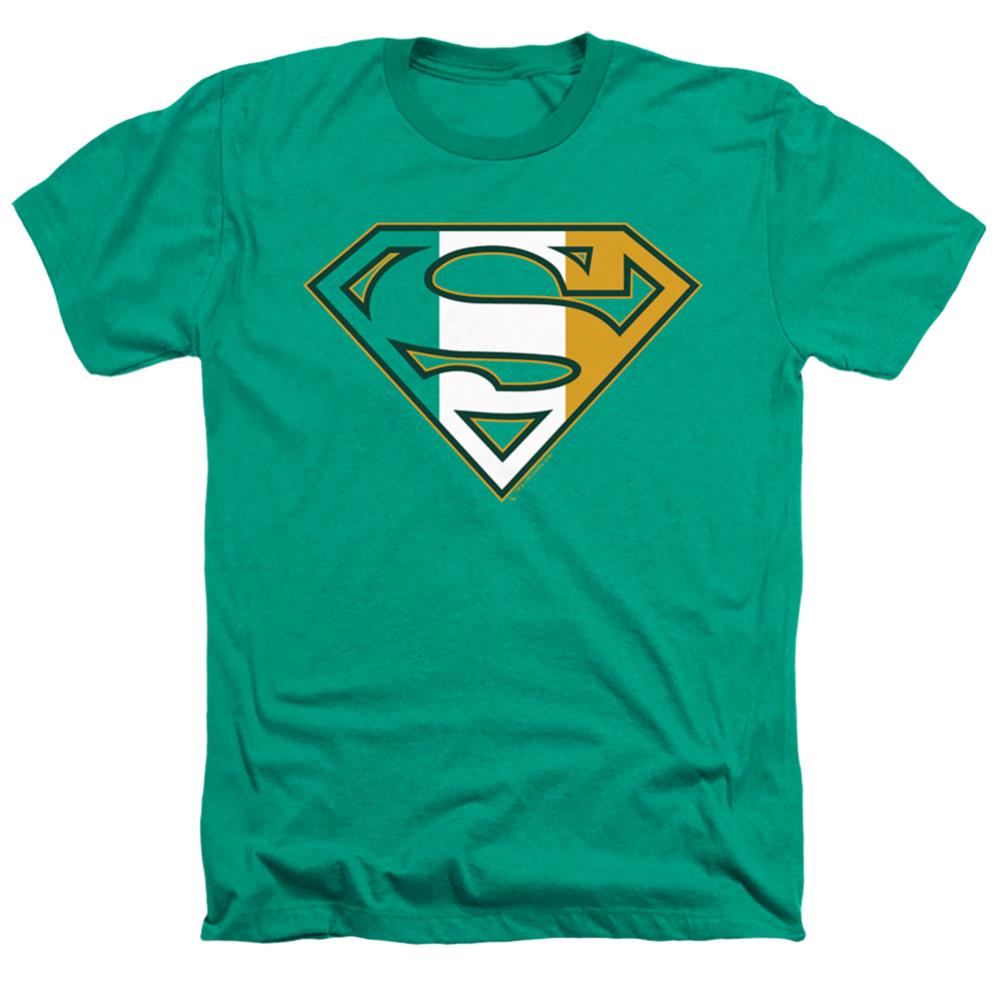 Superman Irish Shield Men's 30/1 Heather 60 40 Poly SS T