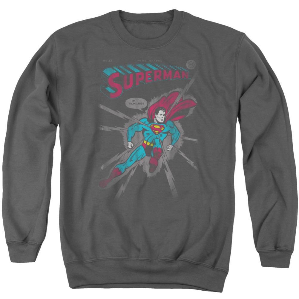 Superman It Tickles Men's Crewneck 50 50 Poly LS T