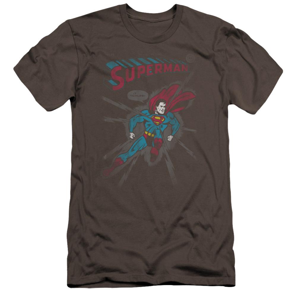 Superman It Tickles Men's Ultra-Soft 30/1 Cotton Slim SS T