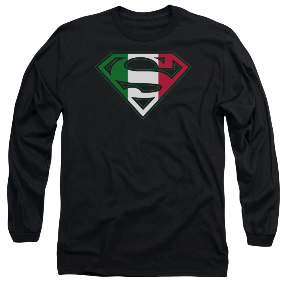 Superman Italian Shield Men's 18/1 Cotton LS T