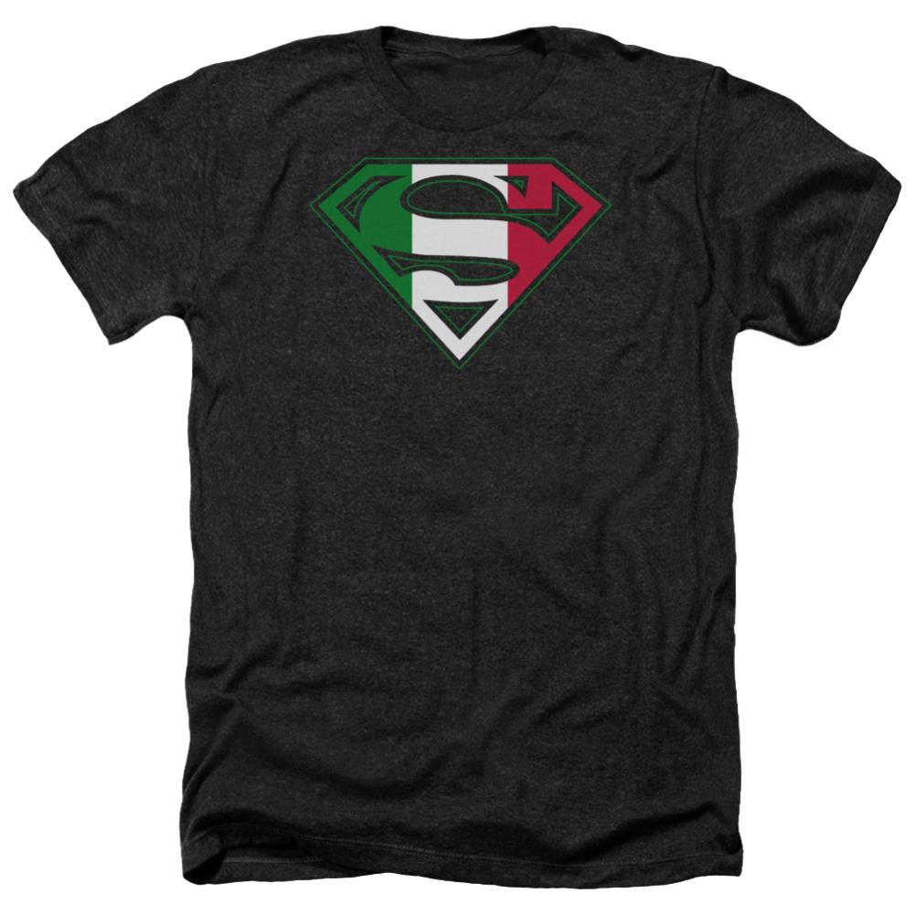 Superman Italian Shield Men's 30/1 Heather 60 40 Poly SS T