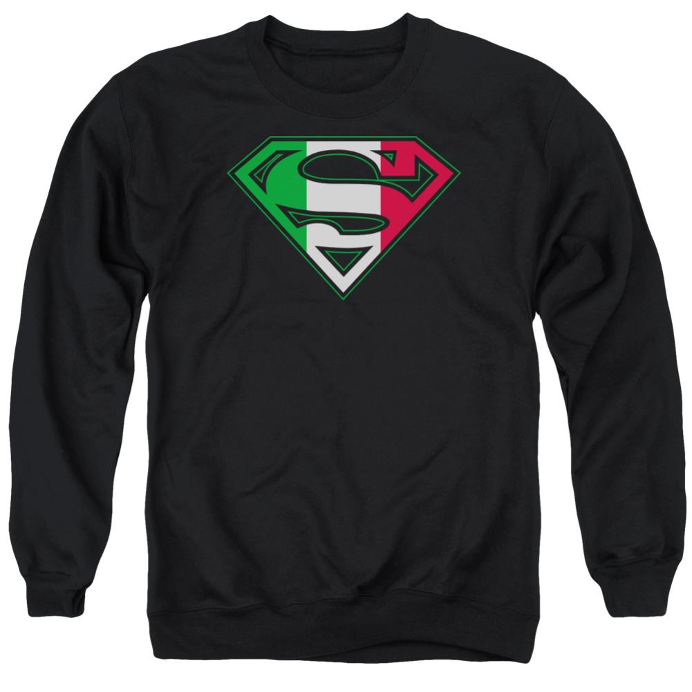 Superman Italian Shield Men's Crewneck 50 50 Poly LS T