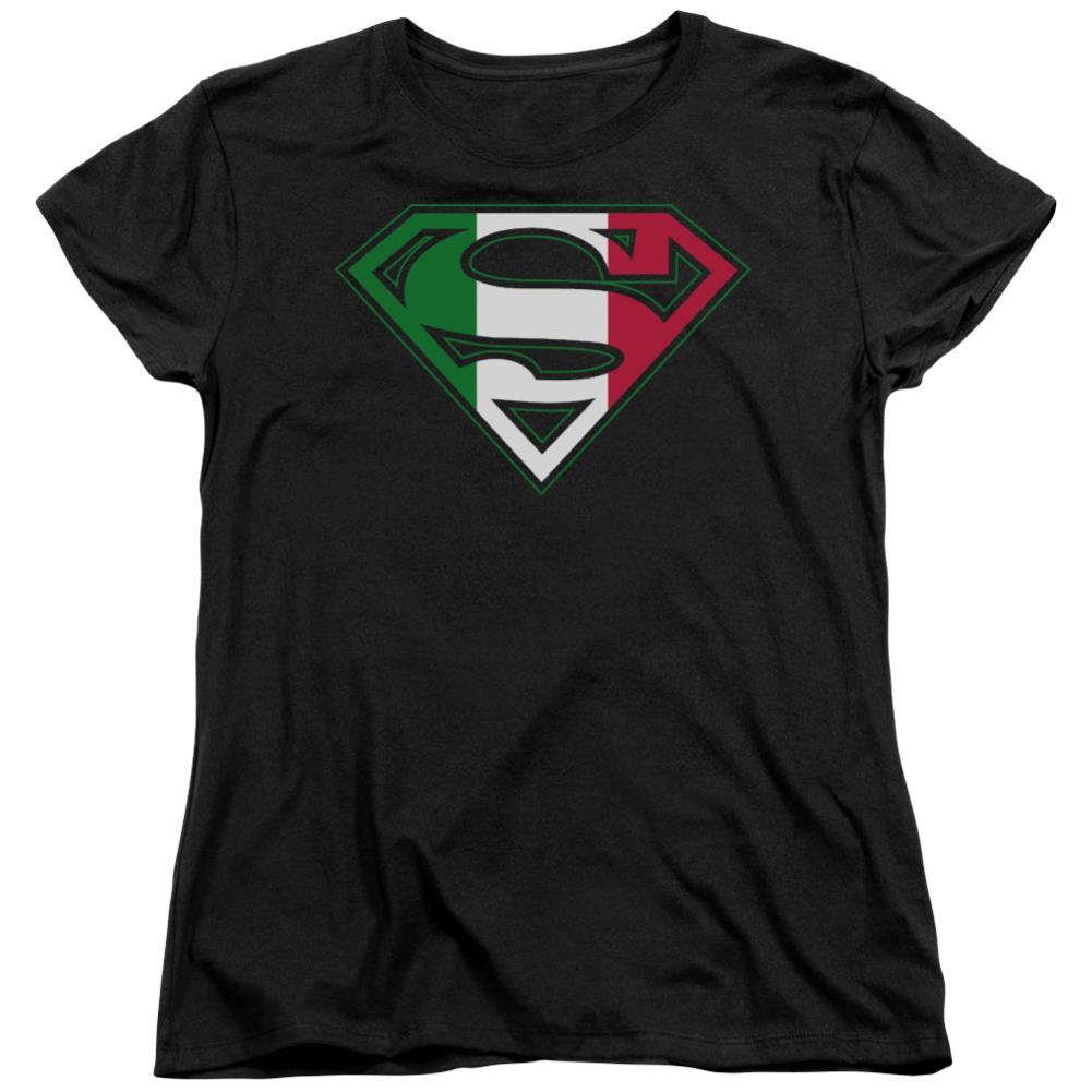 Superman Italian Shield Women's 18/1 Cotton SS T