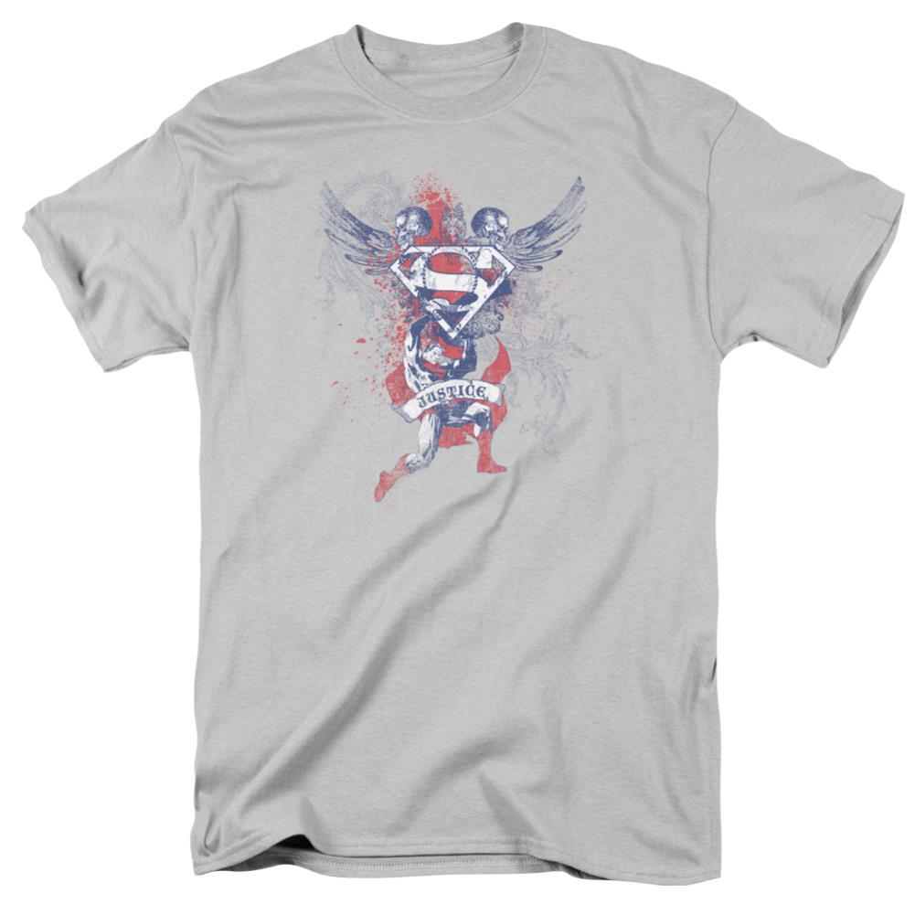 Superman Justice Upheld Men's 18/1 Cotton SS T