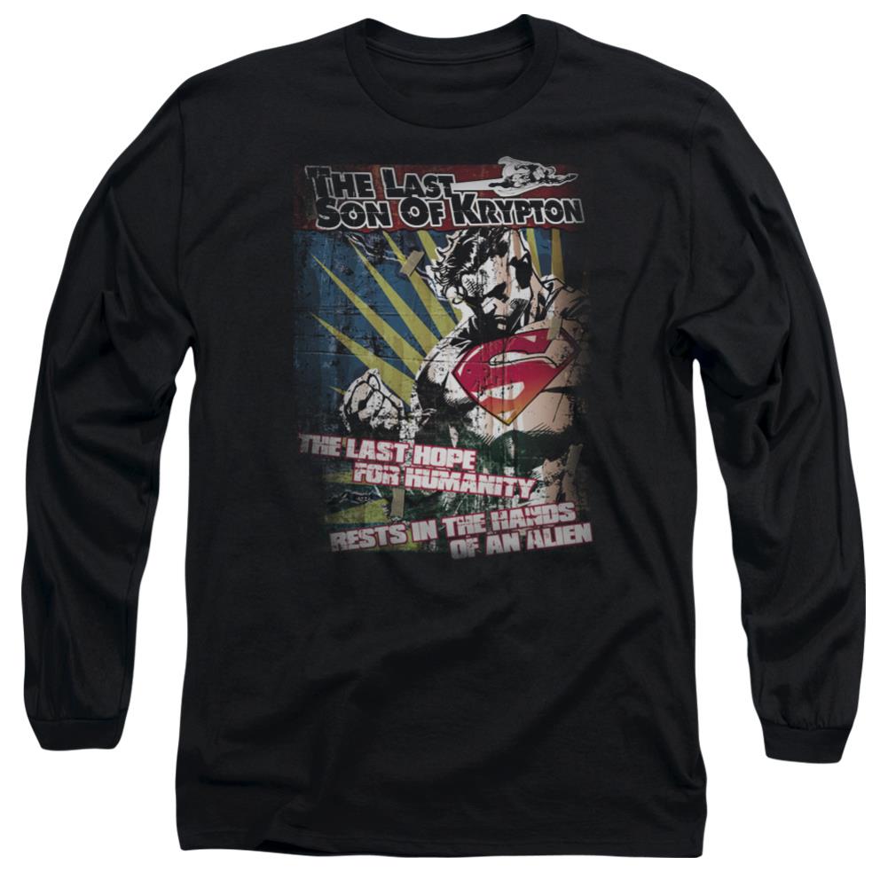 Superman Last Hope Men's 18/1 Cotton LS T