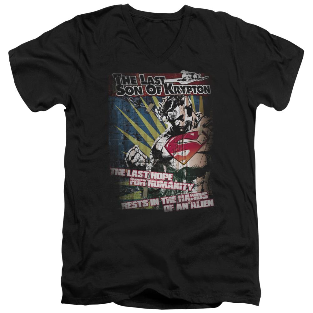Superman Last Hope Men's 30/1 Cotton Slim V-Neck T
