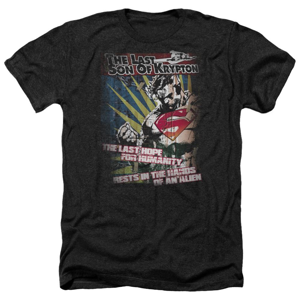 Superman Last Hope Men's 30/1 Heather 60 40 Poly SS T