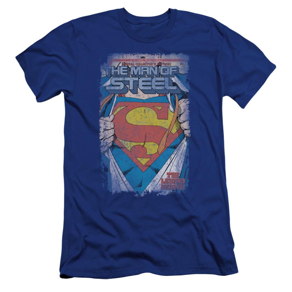 Superman Legendary Men's Ultra-Soft 30/1 Cotton Slim SS T