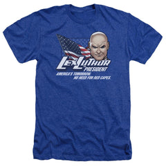 Superman Lex For President Men's 30/1 Heather 60 40 Poly SS T