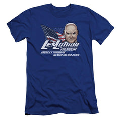 Superman Lex For President Men's Ultra-Soft 30/1 Cotton Slim SS T