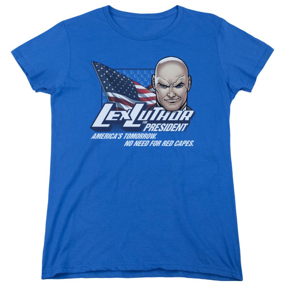 Superman Lex For President Women's 18/1 Cotton SS T