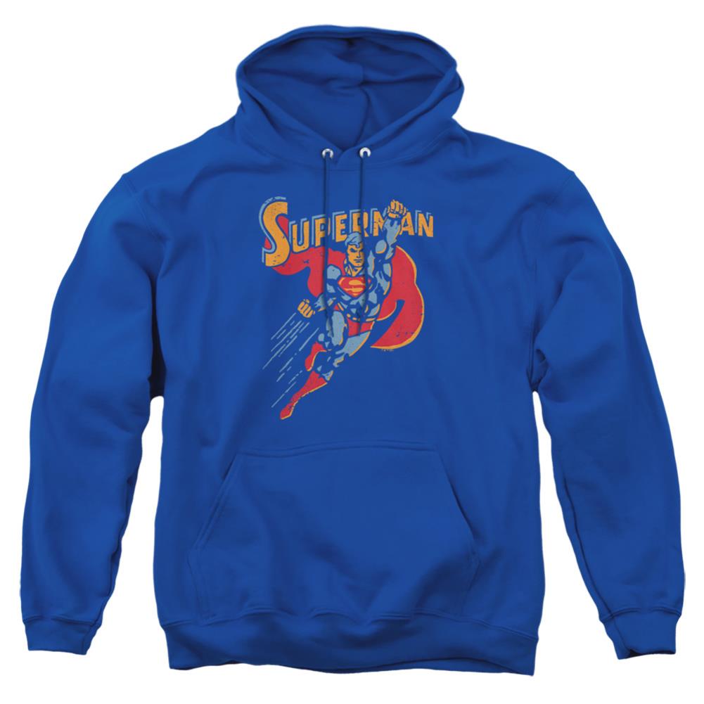 Superman Life Like Action Men's Pull-Over 75 25 Poly Hoodie