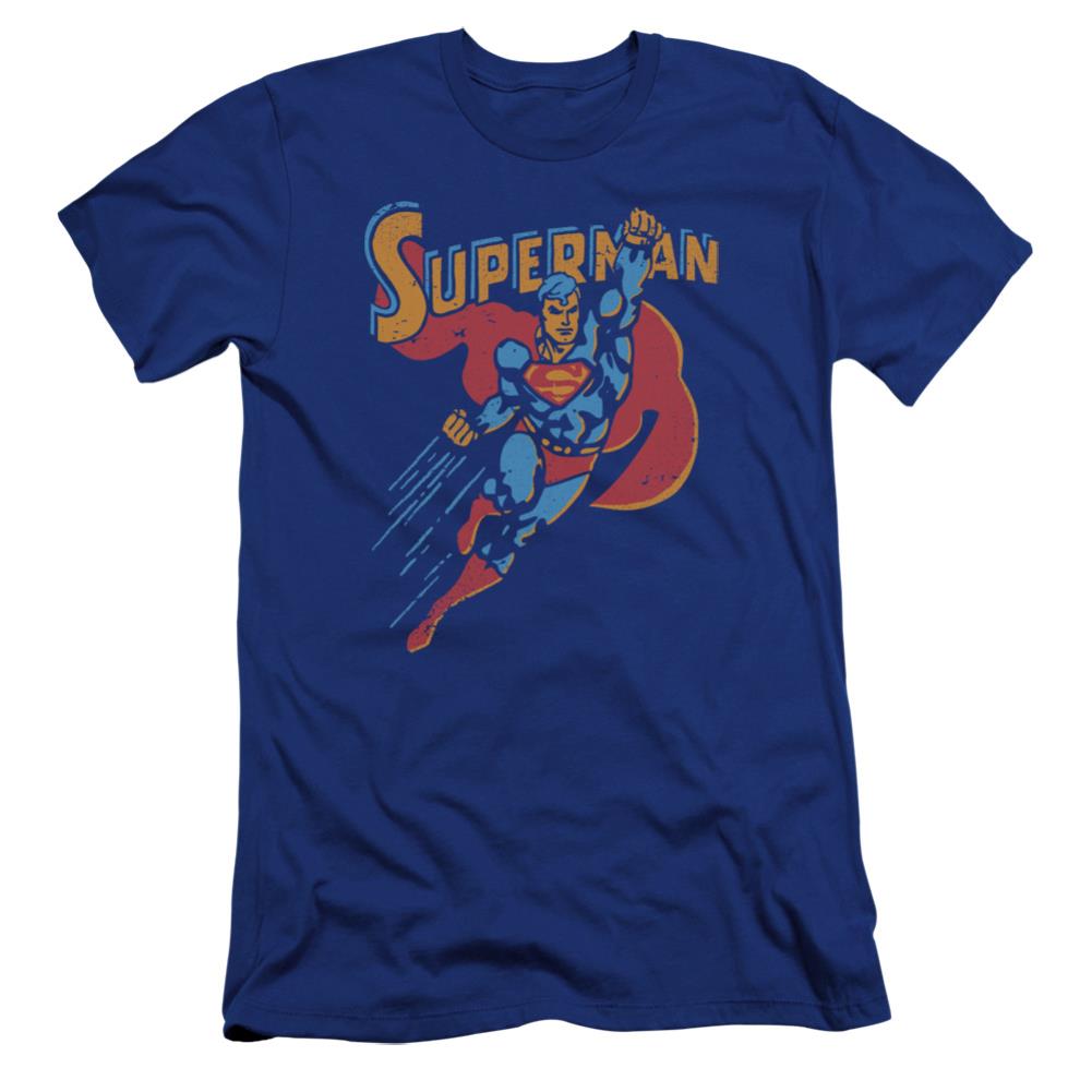 Superman Life Like Action Men's Ultra-Soft 30/1 Cotton Slim SS T