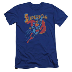 Superman Life Like Action Men's Ultra-Soft 30/1 Cotton Slim SS T