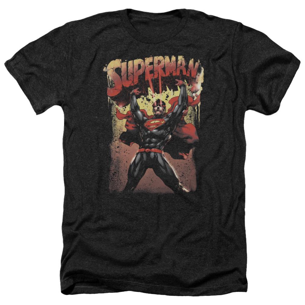 Superman Lift Up Men's 30/1 Heather 60 40 Poly SS T