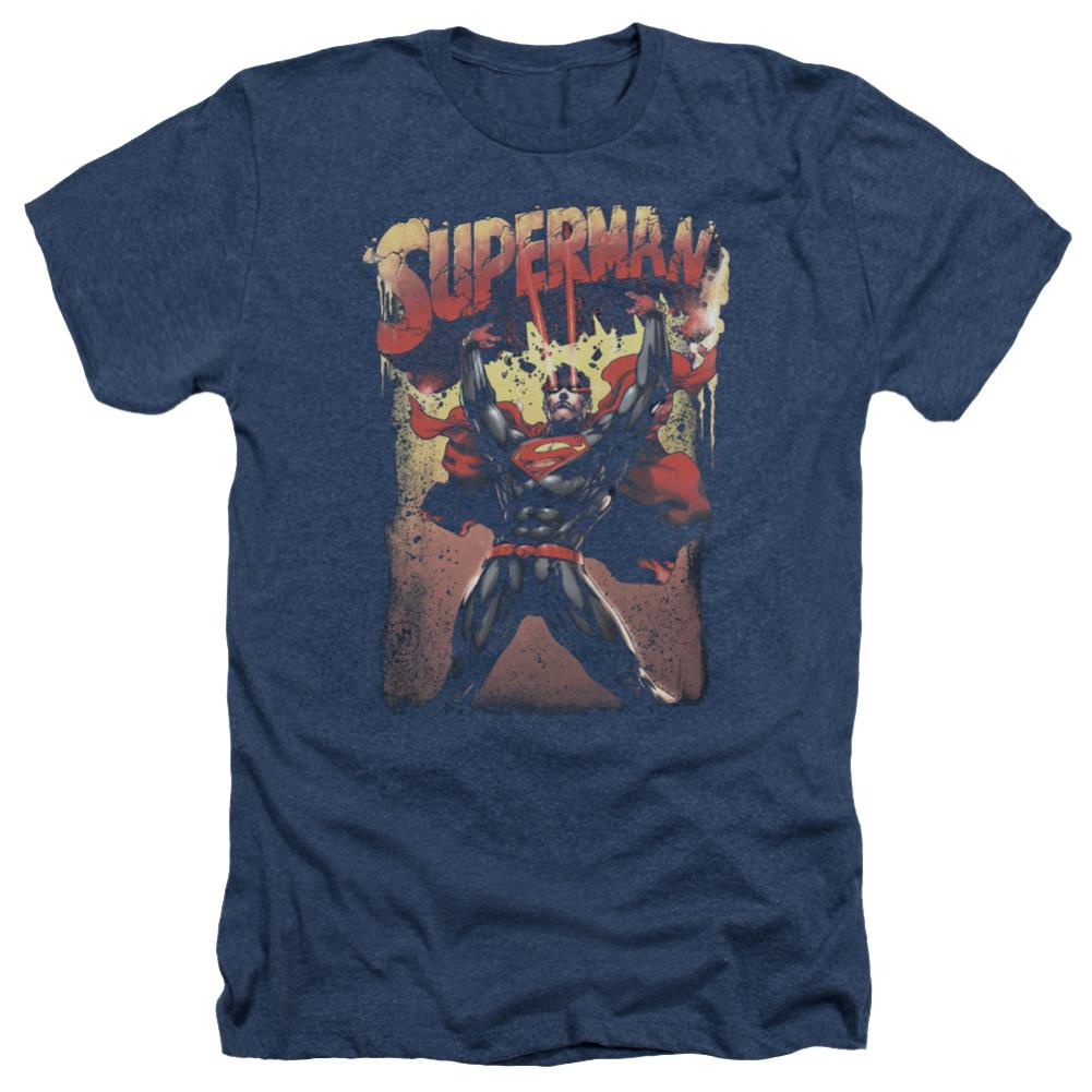 Superman Lift Up Men's 30/1 Heather 60 40 Poly SS T