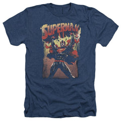 Superman Lift Up Men's 30/1 Heather 60 40 Poly SS T
