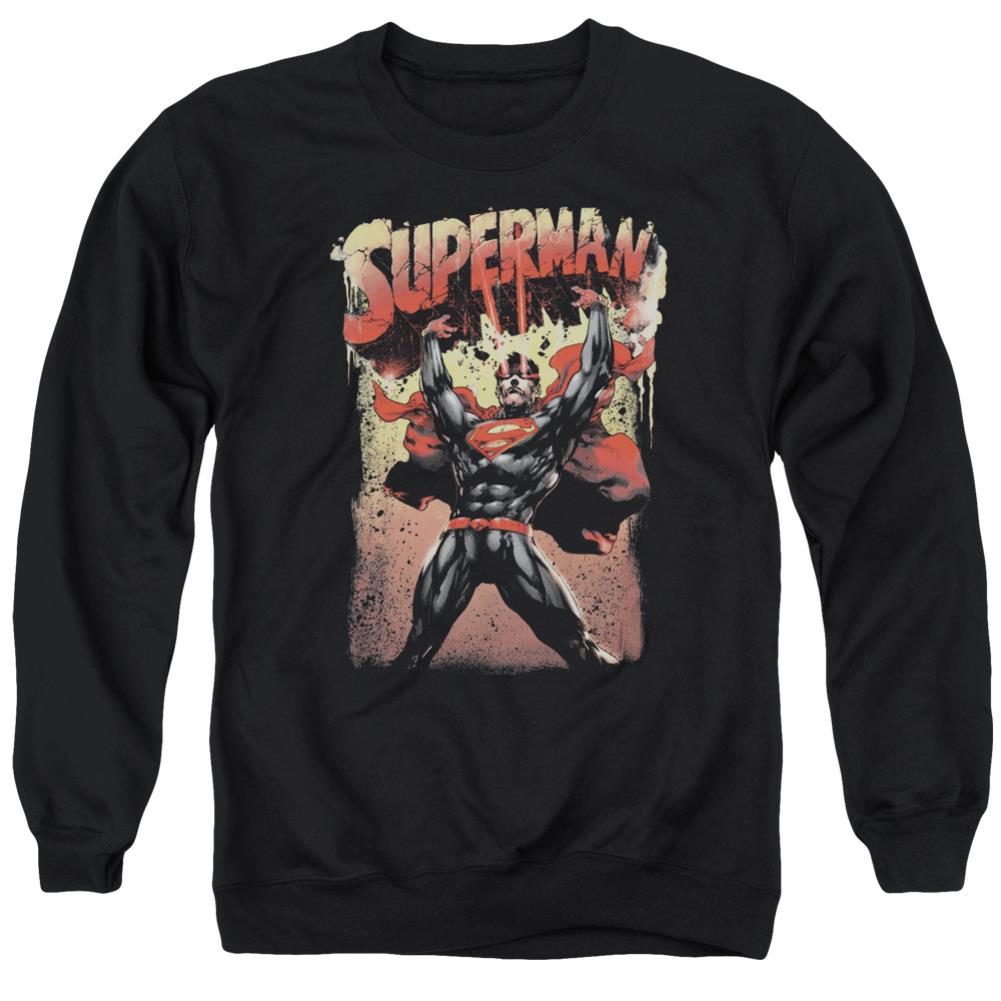 Superman Lift Up Men's Crewneck 50 50 Poly LS T