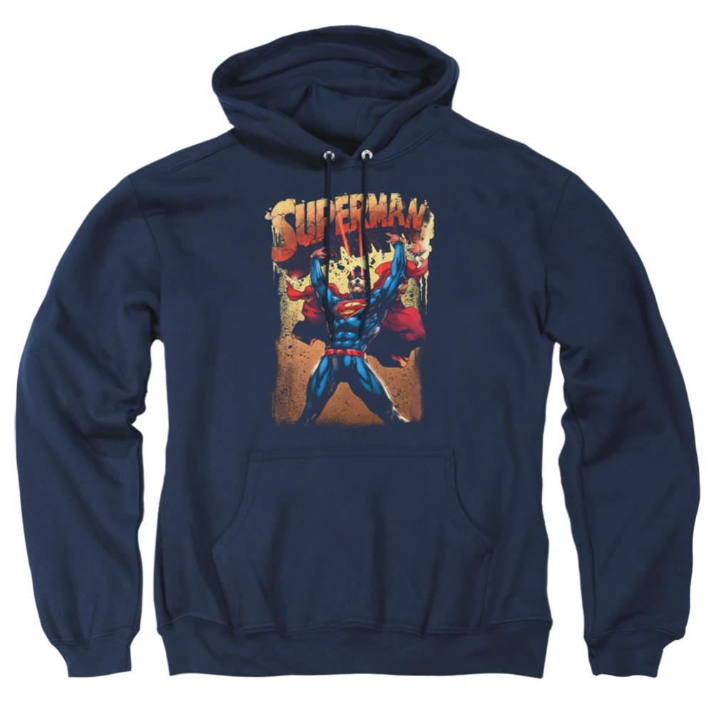 Superman Lift Up Men's Pull-Over 75 25 Poly Hoodie