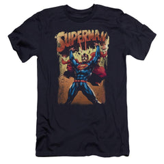 Superman Lift Up Men's Ultra-Soft 30/1 Cotton Slim SS T