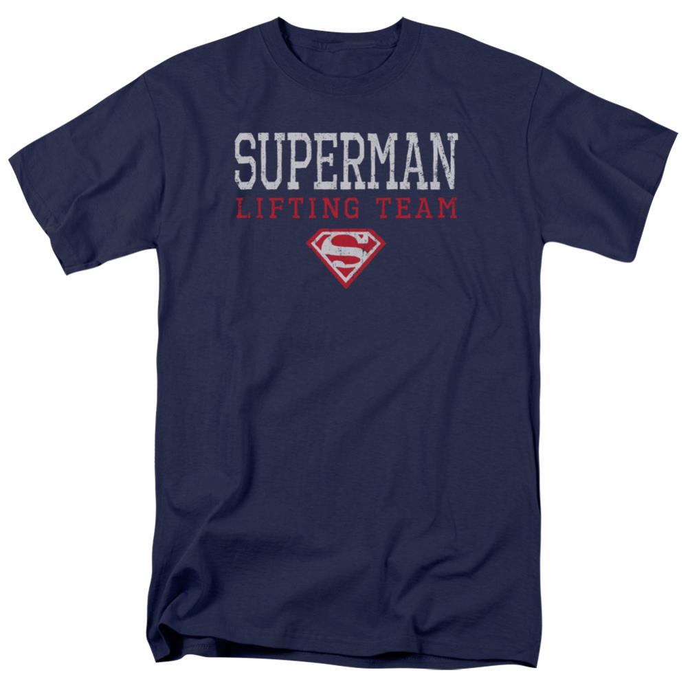 Superman Lifting Team Men's 18/1 Cotton SS T