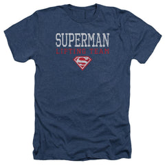 Superman Lifting Team Men's 30/1 Heather 60 40 Poly SS T