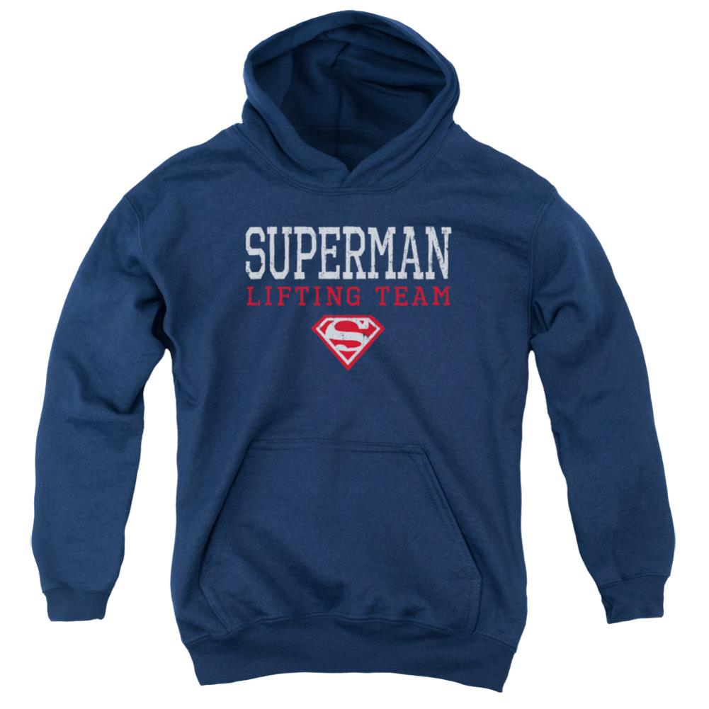 Superman Lifting Team Youth Cotton Poly Pull-Over Hoodie