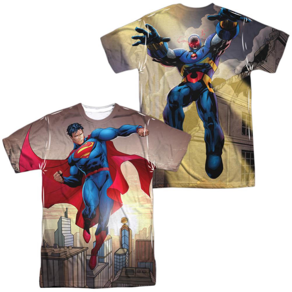 Superman Light And Darkseid (Front/Back Print) Men's Regular Fit Polyester SS T