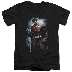 Superman Light Of The Sun Men's 30/1 Cotton Slim V-Neck T