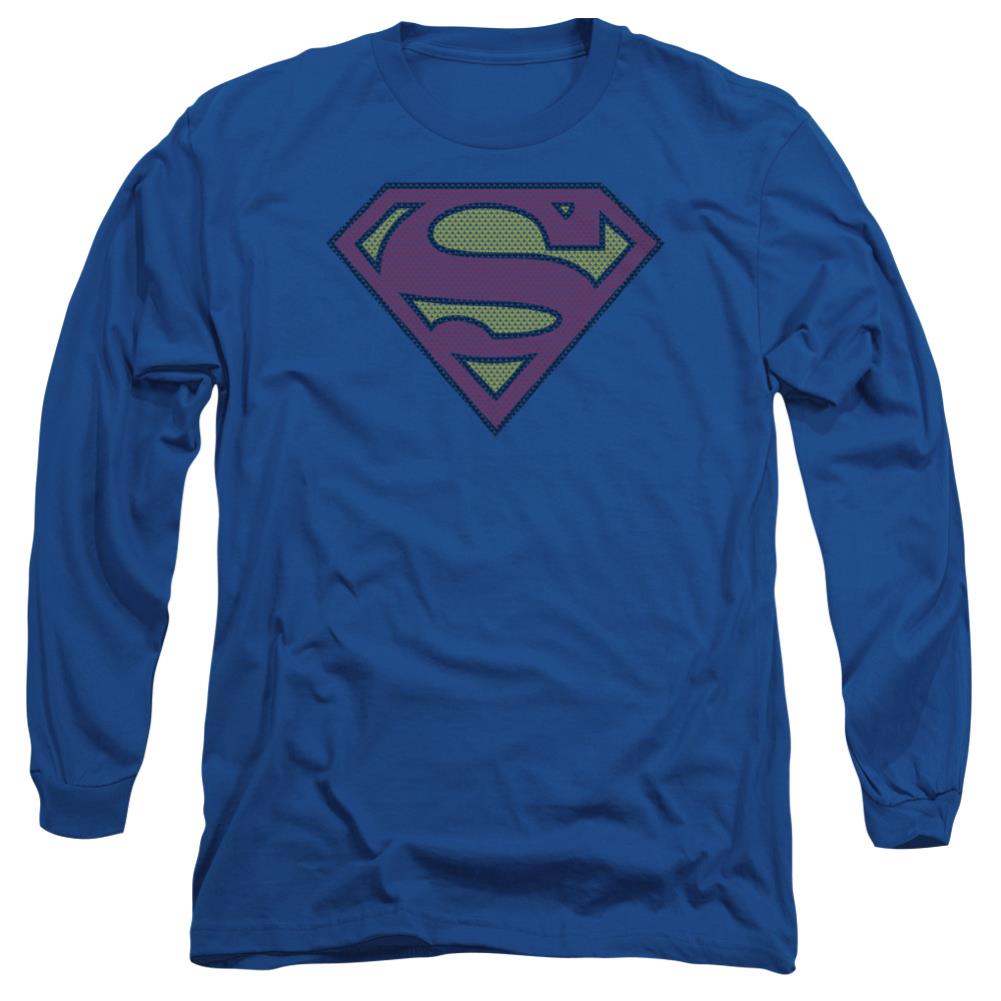 Superman Little Logos Men's 18/1 Cotton LS T