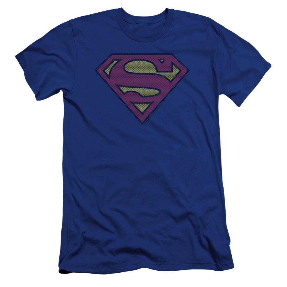 Superman Little Logos Men's Ultra-Soft 30/1 Cotton Slim SS T