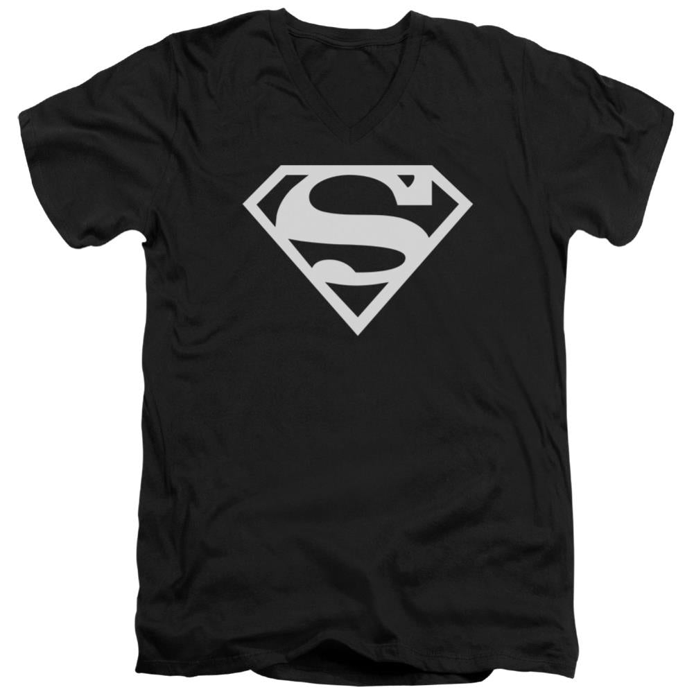 Superman Logo Men's 30/1 Cotton Slim V-Neck T