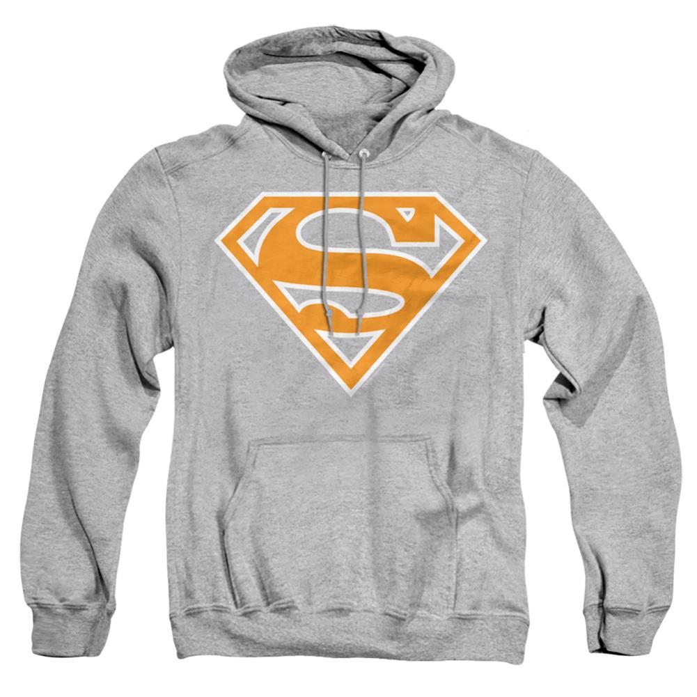 Superman Lt Orange & White Shield Men's Pull-Over 75 25 Poly Hoodie