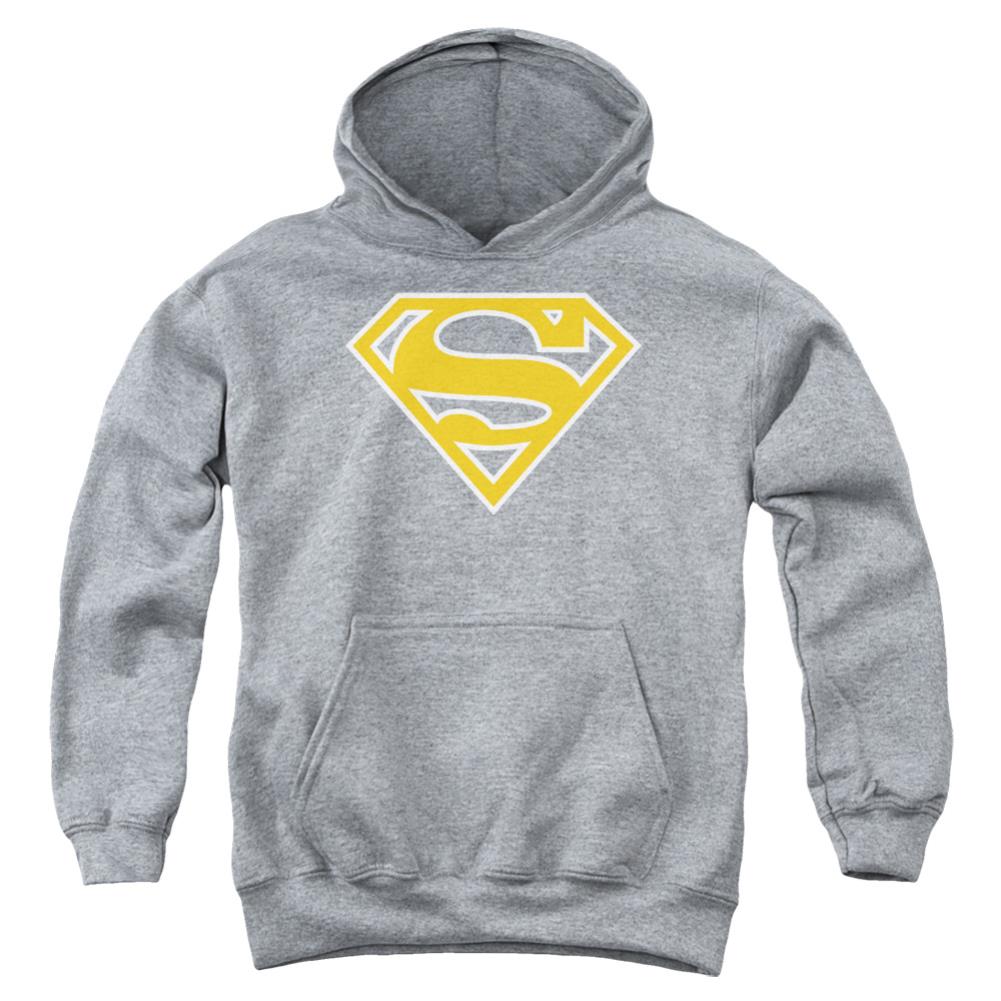 Superman Lt Orange & White Shield Youth Cotton Poly Pull-Over Hoodie