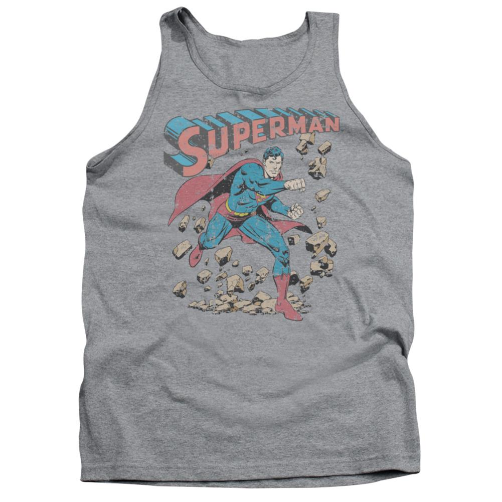 Superman Mad At Rocks Men's 18/1 Cotton Tank Top