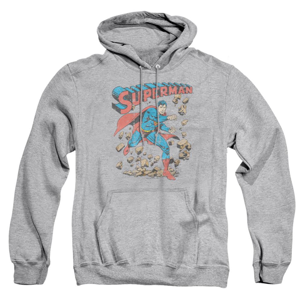 Superman Mad At Rocks Men's Pull-Over 75 25 Poly Hoodie